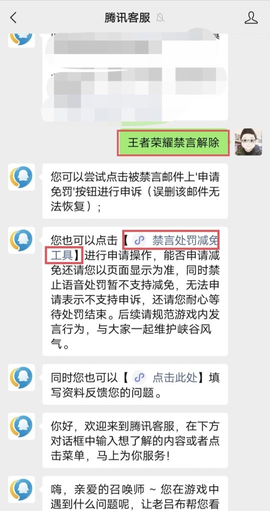 王者禁言人工客服可以解除吗，王者荣耀怎么解除禁言