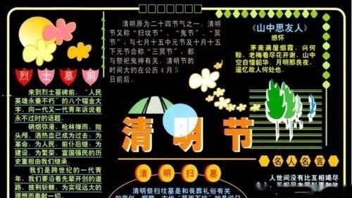 清明节手抄报,清明节的习俗手抄报