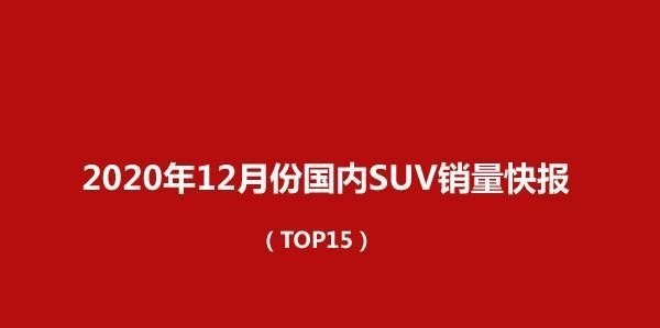 2020年12月份suv销售排名