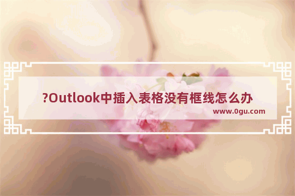 ?Outlook中插入表格没有框线怎么办