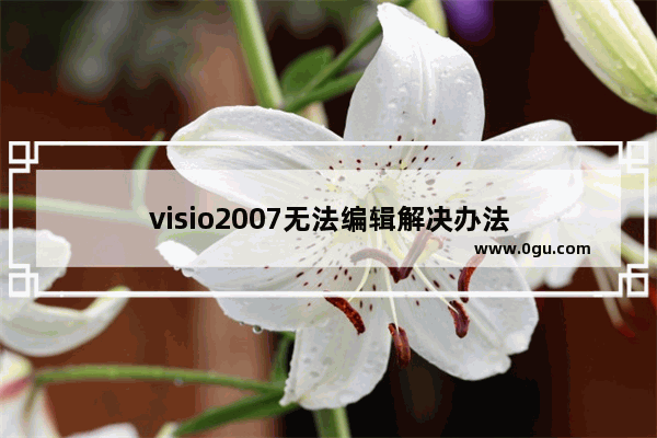 visio2007无法编辑解决办法