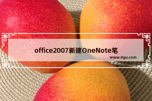 office2007新建OneNote笔记本的使用方法