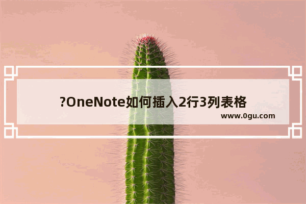 ?OneNote如何插入2行3列表格