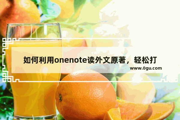 如何利用onenote读外文原著，轻松打造中英双语对照版