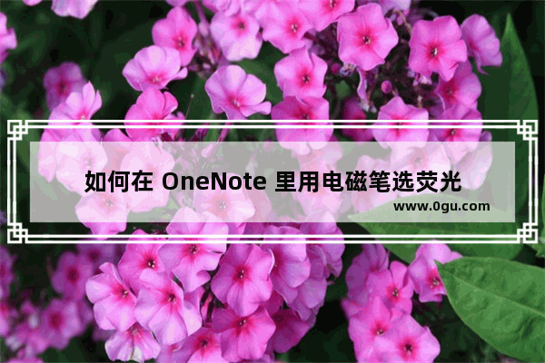 如何在 OneNote 里用电磁笔选荧光笔画直线？