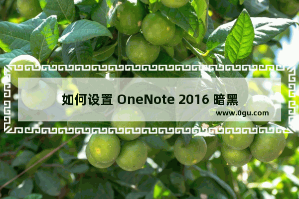 如何设置 OneNote 2016 暗黑模式来？