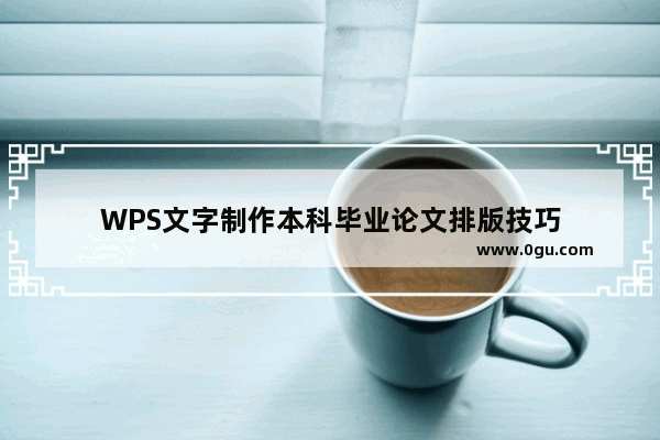 WPS文字制作本科毕业论文排版技巧