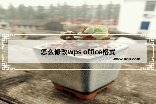 怎么修改wps office格式