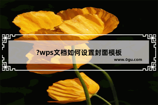 ?wps文档如何设置封面模板