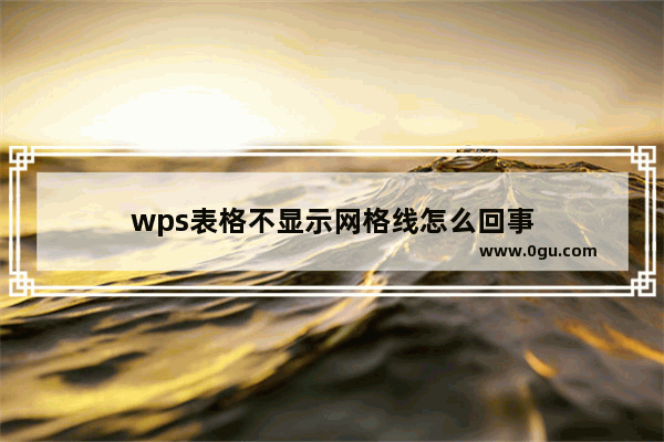 wps表格不显示网格线怎么回事