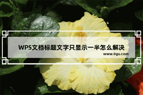 WPS文档标题文字只显示一半怎么解决