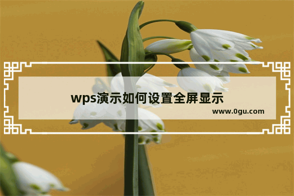 wps演示如何设置全屏显示