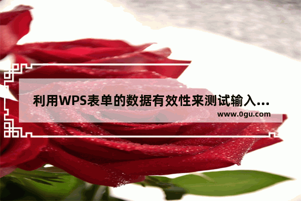 利用WPS表单的数据有效性来测试输入数据的正确性 防止无效输入