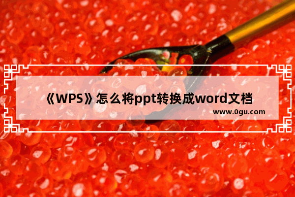 《WPS》怎么将ppt转换成word文档