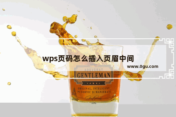 wps页码怎么插入页眉中间