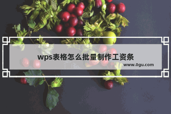 wps表格怎么批量制作工资条