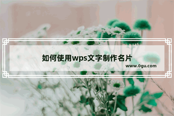 如何使用wps文字制作名片