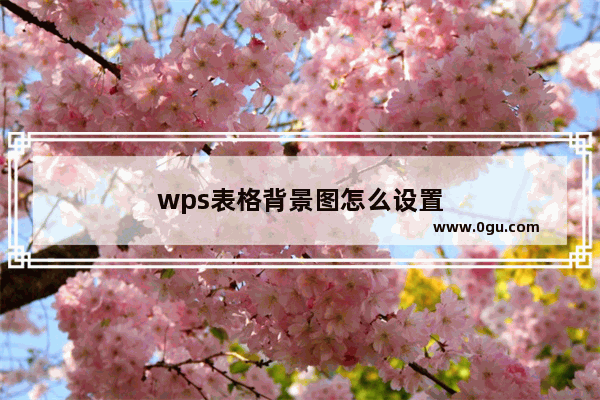 wps表格背景图怎么设置