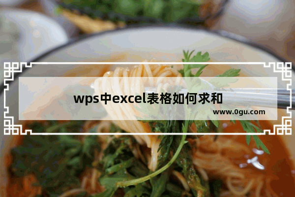 wps中excel表格如何求和