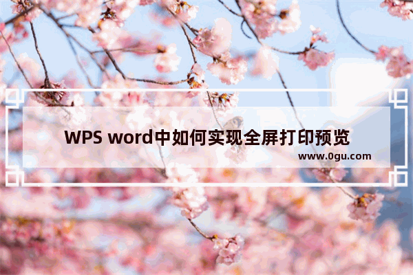 WPS word中如何实现全屏打印预览