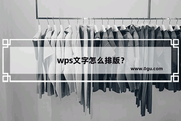 wps文字怎么排版？