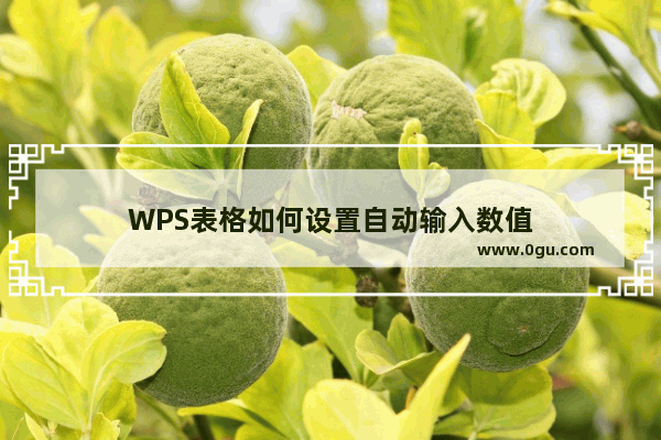 WPS表格如何设置自动输入数值