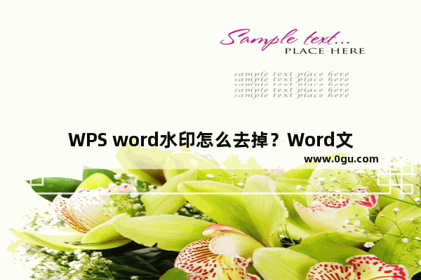 WPS word水印怎么去掉？Word文档的水印怎么去除教学