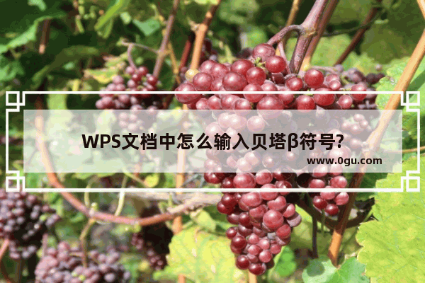 WPS文档中怎么输入贝塔β符号?