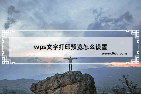 wps文字打印预览怎么设置