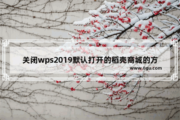 关闭wps2019默认打开的稻壳商城的方法