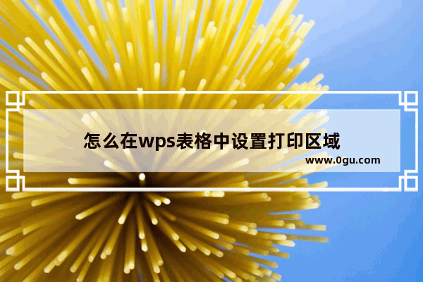 怎么在wps表格中设置打印区域