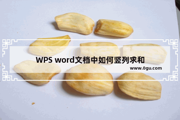 WPS word文档中如何竖列求和