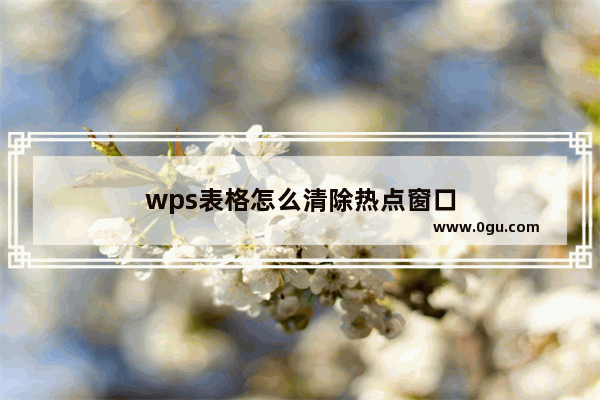 wps表格怎么清除热点窗口