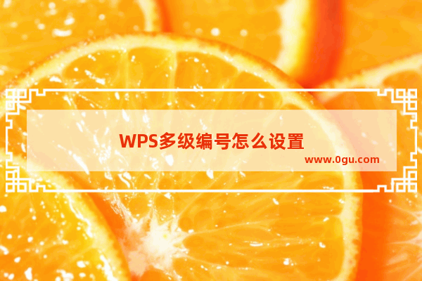 WPS多级编号怎么设置