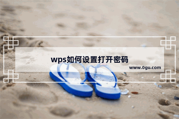 wps如何设置打开密码