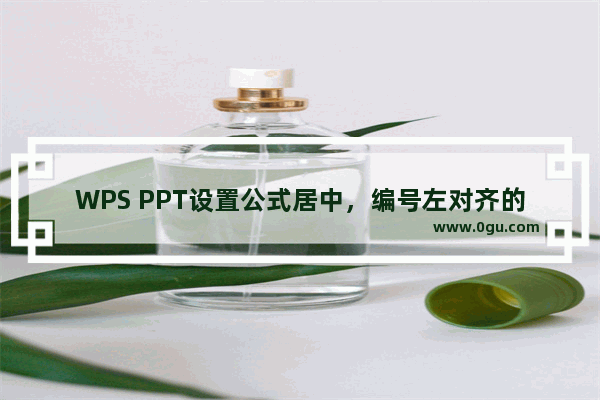 WPS PPT设置公式居中，编号左对齐的方法