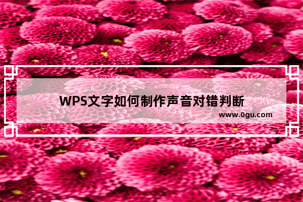 WPS文字如何制作声音对错判断