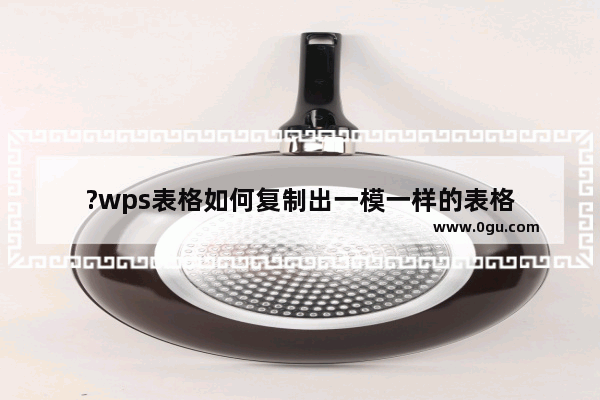 ?wps表格如何复制出一模一样的表格