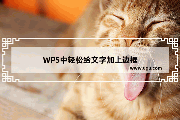 WPS中轻松给文字加上边框