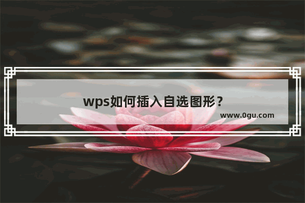 wps如何插入自选图形？