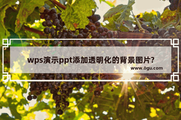 wps演示ppt添加透明化的背景图片?