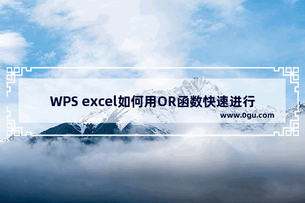 WPS excel如何用OR函数快速进行逻辑判断