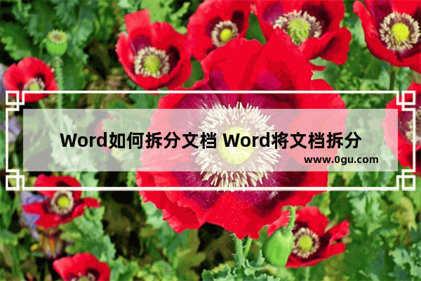 Word如何拆分文档 Word将文档拆分的方法