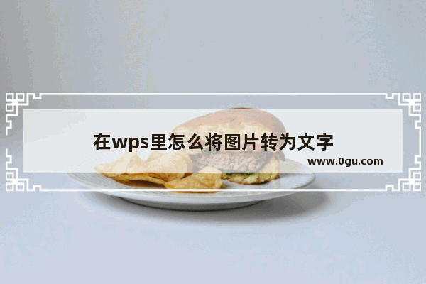 在wps里怎么将图片转为文字