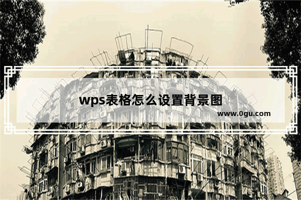 wps表格怎么设置背景图