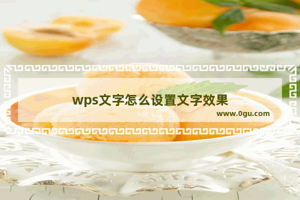 wps文字怎么设置文字效果