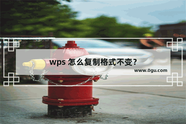 wps 怎么复制格式不变？