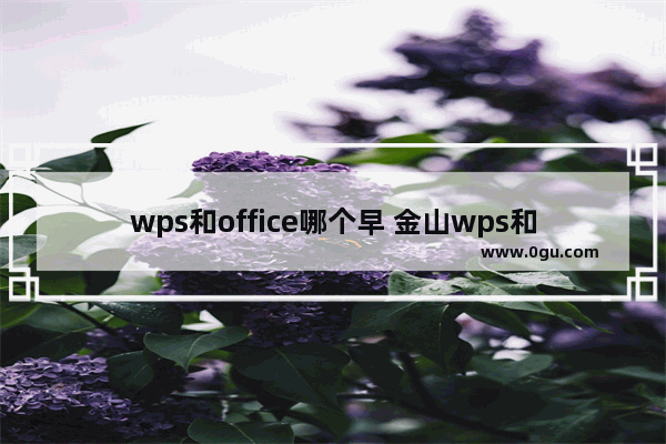 wps和office哪个早 金山wps和office哪个先出的发布时间