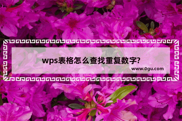 wps表格怎么查找重复数字?