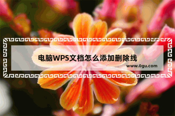 电脑WPS文档怎么添加删除线